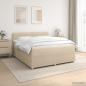 Preview: ARDEBO.de - Boxspringbett mit Matratze Creme 160 x 200 cm Stoff