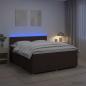 Preview: ARDEBO.de - Boxspringbett mit Matratze Dunkelbraun 180 x 200 cm Stoff