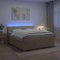 Preview: ARDEBO.de - Boxspringbett mit Matratze Creme 200 x 200 cm Stoff