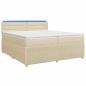 Preview: Boxspringbett mit Matratze Creme 200 x 200 cm Stoff