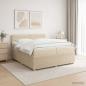 Preview: Boxspringbett mit Matratze Creme 200 x 200 cm Stoff