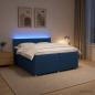 Preview: Boxspringbett mit Matratze mit Kopfteil Blau 200 x 200 cm Stoff