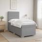 Preview: ARDEBO.de - Boxspringbett mit Matratze Hellgrau 80 x 200 cm Stoff