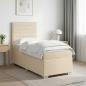 Preview: ARDEBO.de - Boxspringbett mit Matratze mit Kopfteil Creme 80 x 200 cm Stoff