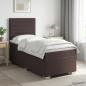 Preview: ARDEBO.de - Boxspringbett mit Matratze Dunkelbraun 90 x 190 cm Stoff