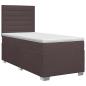 Preview: Boxspringbett mit Matratze Dunkelbraun 90 x 190 cm Stoff
