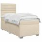 Preview: Boxspringbett mit Matratze Creme 90 x 190 cm Stoff