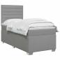 Preview: Boxspringbett mit Matratze Hellgrau 90 x 200 cm Stoff