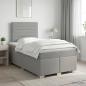 Preview: ARDEBO.de - Boxspringbett mit Matratze Hellgrau 120 x 190 cm Stoff