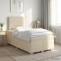 Preview: ARDEBO.de - Boxspringbett mit Matratze Creme 120 x 200 cm Stoff