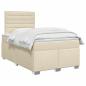 Preview: Boxspringbett mit Matratze Creme 120 x 200 cm Stoff