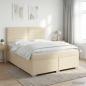 Preview: ARDEBO.de - Boxspringbett mit Matratze Creme 160 x 200 cm Stoff