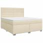 Preview: Boxspringbett mit Matratze Creme 160 x 200 cm Stoff