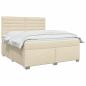 Preview: Boxspringbett mit Matratze Creme 180 x 200 cm Stoff