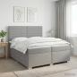 Preview: ARDEBO.de - Boxspringbett mit Matratze Hellgrau 200 x 200 cm Stoff