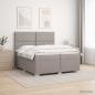 Preview: ARDEBO.de - Boxspringbett mit Matratze Taupe 200 x 200 cm Stoff