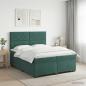 Preview: ARDEBO.de - Boxspringbett mit Matratze Dunkelgrün 200 x 200 cm Samt