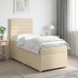 Preview: ARDEBO.de - Boxspringbett mit Matratze mit Kopfteil Creme 80 x 200 cm Stoff