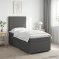 Preview: ARDEBO.de - Boxspringbett mit Matratze Dunkelgrau 90 x 190 cm Stoff