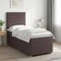 Preview: ARDEBO.de - Boxspringbett mit Matratze Dunkelbraun 90 x 190 cm Stoff