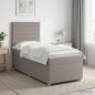 Preview: ARDEBO.de - Boxspringbett mit Matratze mit Kopfteil Taupe 90 x 190 cm Stoff