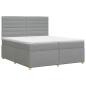 Preview: Boxspringbett mit Matratze Hellgrau 200 x 200 cm Stoff