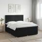 Preview: ARDEBO.de - Boxspringbett mit Matratze Schwarz 200 x 200 cm Stoff