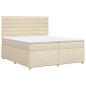 Preview: Boxspringbett mit Matratze Creme 200 x 200 cm Stoff