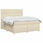 Preview: Boxspringbett mit Matratze Creme 200 x 200 cm Stoff