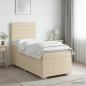 Preview: ARDEBO.de - Boxspringbett mit Matratze Creme 100 x 200 cm Stoff