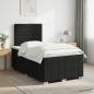 Preview: ARDEBO.de - Boxspringbett mit Matratze Schwarz 120 x 190 cm Stoff