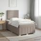 Preview: ARDEBO.de - Boxspringbett mit Matratze Taupe 120 x 190 cm Stoff