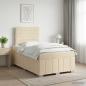 Preview: ARDEBO.de - Boxspringbett mit Matratze Creme 120 x 190 cm Stoff