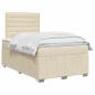 Preview: Boxspringbett mit Matratze Creme 120 x 190 cm Stoff