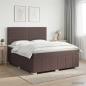 Preview: ARDEBO.de - Boxspringbett mit Matratze Dunkelbraun 140 x 200 cm Stoff