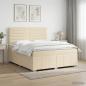 Preview: ARDEBO.de - Boxspringbett mit Matratze Creme 140 x 200 cm Stoff
