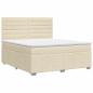 Preview: Boxspringbett mit Matratze Creme 140 x 200 cm Stoff