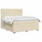 Preview: Boxspringbett mit Matratze Creme 140 x 200 cm Stoff