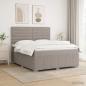 Preview: ARDEBO.de - Boxspringbett mit Matratze Taupe 180 x 200 cm Stoff