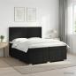 Preview: ARDEBO.de - Boxspringbett mit Matratze Schwarz 200 x 200 cm Stoff