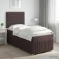 Preview: ARDEBO.de - Boxspringbett mit Matratze Dunkelbraun 80 x 200 cm Stoff
