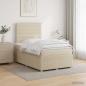 Preview: ARDEBO.de - Boxspringbett mit Matratze Creme 120 x 190 cm Stoff