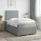 Preview: ARDEBO.de - Boxspringbett mit Matratze Hellgrau 120 x 200 cm Stoff