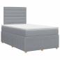 Preview: Boxspringbett mit Matratze Hellgrau 120 x 200 cm Stoff