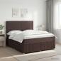 Preview: ARDEBO.de - Boxspringbett mit Matratze Dunkelbraun 140 x 190 cm Stoff