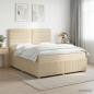 Preview: ARDEBO.de - Boxspringbett mit Matratze Creme 160 x 200 cm Stoff