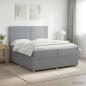 Preview: ARDEBO.de - Boxspringbett mit Matratze Hellgrau 200 x 200 cm Stoff