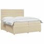 Preview: Boxspringbett mit Matratze Creme 200 x 200 cm Stoff