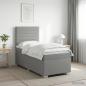 Preview: ARDEBO.de - Boxspringbett mit Matratze Hellgrau 90 x 190 cm Stoff