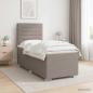 Preview: ARDEBO.de - Boxspringbett mit Matratze mit Kopfteil Taupe 90 x 190 cm Stoff